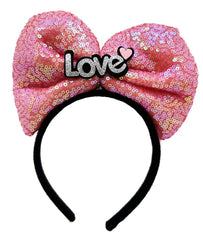 NessiWorld LED Lighted Fuchsia Pink Bow Crown with 3 Different Functions 20X17 cm