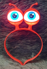 Nessiworld Led Light & Battery Operated 3 Different Modes Lighted Alien Eye Party Crown Red Color 18x12 cm