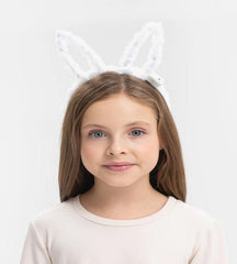 Nessiworld Led Işıklı Peluş Pofuduk Tavşan Kulak Tavşan Taç Beyaz 17X23 cm