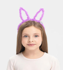 Nessiworld Led Işıklı Peluş Pofuduk Tavşan Kulak Tavşan Taç Lila 17X23 cm