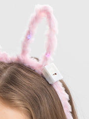 Nessiworld Led Light Plush Fluffy Rabbit Ears Rabbit Crown Pink 17X23 cm