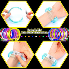 Nessiworld Led Light Battery Operated Light Colorful Thick Bracelet Light Bracelet Mixed Color 1 Piece