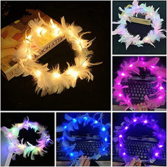 Nessiworld Led Lighted Colorful Burning 3 Functional Otrish Party Crown White Color 12x12 cm