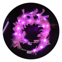 Nessiworld Led Lighted Colorful Burning 3 Functional Otris Party Crown Pink Color 12x12 cm
