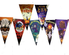 Nessiworld Luxury Printed Triangle Model Halloween Banner Ornament Flag 8 pcs
