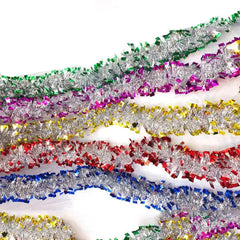 Nessiworld Blue Silver Color 4 cm Width Garland Double Color Glitter Ornament 180 cm