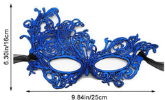 Nessiworld Mavi Renk Dantel Kesim Dantel İşlemeli Balo Parti Maskesi