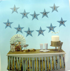 Décoration de fanion « Joyeux anniversaire » Nessiworld Blue Silver Star