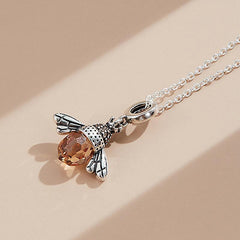 Meanyou Kristal Kraliçe Arı Gümüş Kolye 925 Ayar - MeanYou