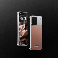 Meanyou Lüks Deri ve Alüminyum Aromaterapi Koruyucu MagSafe iPhone Kılıf - MeanYou