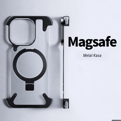 Meanyou Lüks Güçlü Manyetik Magsafe Gizli Standlı Metal Hava Yastıklı Kılıf - MeanYou