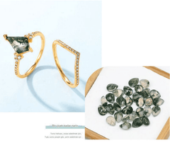 Meanyou Tasarımcı Moda Yüzük Doğal Taşlı 925 Gümüş - MeanYou