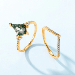 Meanyou Tasarımcı Moda Yüzük Doğal Taşlı 925 Gümüş - MeanYou