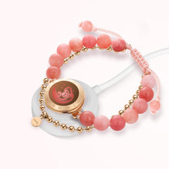 Meanyou Uzak Mesafe Bileklik Boncuklu Siyah Akik ve Pembe Fars Yeşim Taşlı - MeanYou