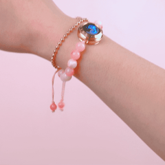 Meanyou Uzak Mesafe Bileklik Boncuklu Siyah Akik ve Pembe Fars Yeşim Taşlı - MeanYou