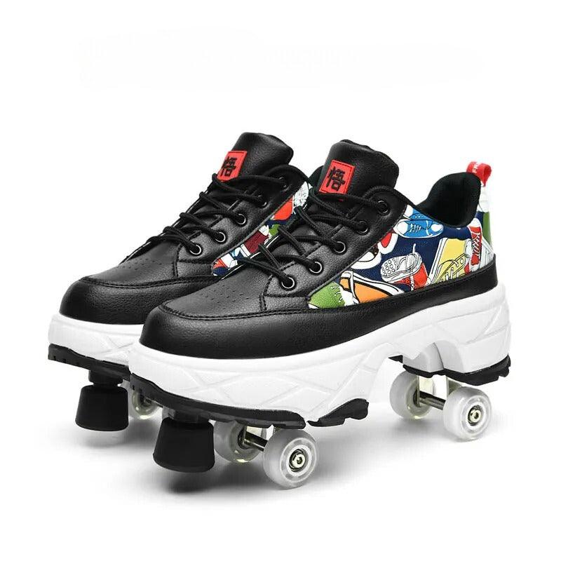 Meanyou Vintage Tekerlekli Ayakkabı Fren Modüllü | Kaykay Ayakkabı | Paten Ayakkabı - MeanYou