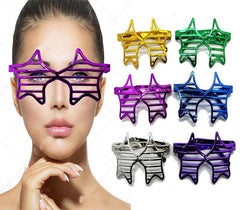 Metallized Extra Shiny Star Shutter Party Glasses 6 Colors 6 Pieces