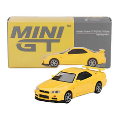 Nessiworld Mini GT 1/64 Nissan Skyline GT-R (R34) V-Spec Jaune Éclair