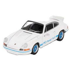 Nessiworld Mini GT 1/64 Porsche 911 Carrera RS 2.7 Grand Prix Blanc avec livrée bleue