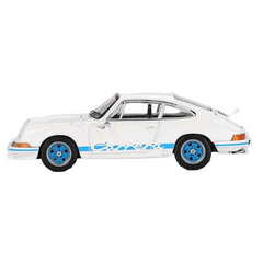 Nessiworld Mini GT 1/64 Porsche 911 Carrera RS 2.7 Grand Prix Blanc avec livrée bleue