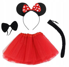 Ensemble de costume Minnie Mouse Nessiworld, jupe, couronne, queue, nœud papillon