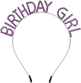 NessiWorld Purple Color Crystal Stone Shiny Birthday Girl Written Crown 16x17 cm