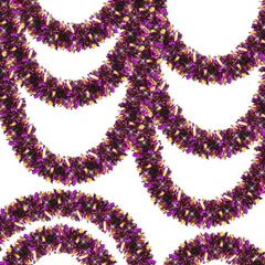 Nessiworld Purple Orange Color 4 cm Width Garland Double Color Glitter Ornament 180 cm