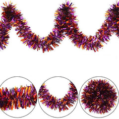 Nessiworld Purple Orange Color 4 cm Width Garland Double Color Glitter Ornament 180 cm