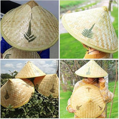 Nessiworld Chapeau vietnamien cambodgien couleur naturelle en PVC et paille