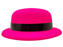 Chapeau melon en plastique rose fluo Nessiworld