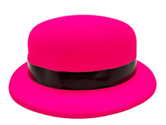 Chapeau melon en plastique rose fluo Nessiworld