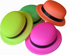 Chapeau melon en plastique rose fluo Nessiworld