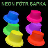 Chapeau Fedora en plastique rose fluo Nessiworld