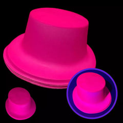 Chapeau Fedora en plastique rose fluo Nessiworld