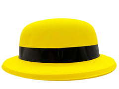 Chapeau melon en plastique jaune fluo Nessiworld