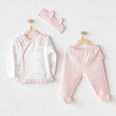 Nessiworld Andywawa AC25647 Cuddly Bunny Bear 3-Piece Bodysuit Set Pink