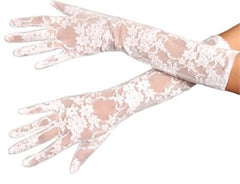 Nessiworld White Color Medium Lace Gloves