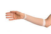 Nessiworld White Color Fingerless Mesh Knitted Gloves 26 cm