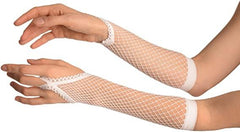 Gants tricotés en maille sans doigts Nessiworld de couleur blanche 26 cm