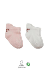 Nessiworld Bistyle 2-Piece Sneakers Smile Combed Cotton Socks BS20106 Pink Ecru