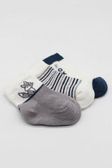 Nessiworld Bistyle 3-Pack Combed Cotton Ankle Socks BS10109 Gray