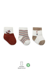 Nessiworld Bistyle 3-Piece Combed Cotton Socks BS10109 Tile