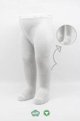 Nessiworld Bistyle Tekli Zikzak Kabartma Penye Külotlu Çorap BS50108 Beyaz