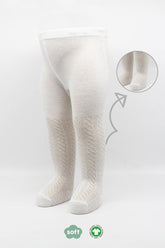 Nessiworld Bistyle Tekli Zikzak Kabartma Penye Külotlu Çorap BS50108 Ekru