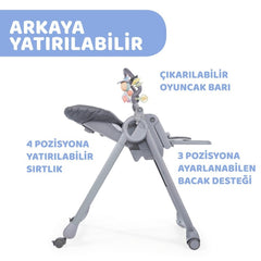 Nessiworld Chicco Polly Magic Relax High Chair Gray Melange