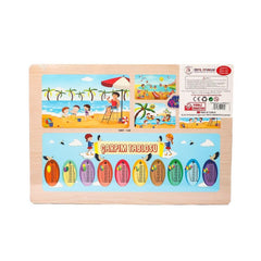 NessiWorld ONY-117/118/119/120 Wooden Educational Puzzle - Summer Season