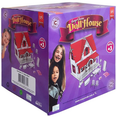 Nessiworld Toy Wooden Red Villa House 15 Pieces