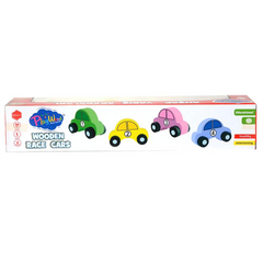 Nessiworld Playwood Wooden Race Car Pack of 4
