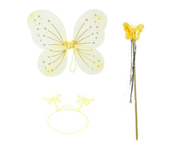 Nessiworld Yellow Butterfly Wing Crown and Stick 50x37 cm
