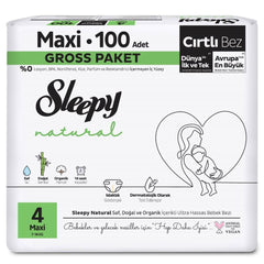 Nessiworld Sleepy Natural Baby Diaper Gross Package 4 Size 7-14 Kg 100 Pieces